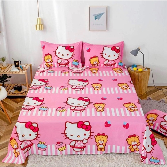 NWT Hello Kitty Kitty Cakes Duvet Cover Set Bedding Set  (Full78x90inch) - Picture 3 of 7